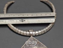 Navajo Alvin Monte 14k & Sterling Silver Storyteller Pendant Choker 925 Necklace