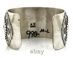 Navajo Cuff Bracelet. 925 Silver Handmade Signed Alvin Yazzie C. 80's