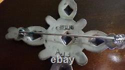 Navajo HUGE Crucifix Pendant Pin Sterling Silver By Alvin and Rose Boy Beloved