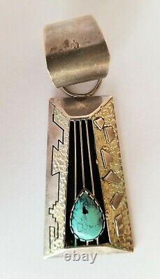 Navajo Sterling Silver Turquoise pendant by Alvin and Lula Begay