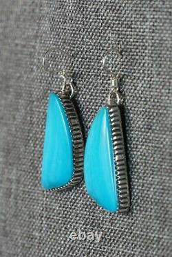 Navajo Turquoise & Sterling Silver Earrings Alvin Joe