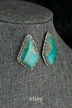 Navajo Turquoise & Sterling Silver Earrings Alvin Joe