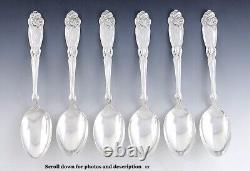 Nice Set 6 Alvin Sterling Silver Fleur De Lis Pat. Demitasse Spoons