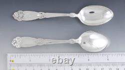 Nice Set 6 Alvin Sterling Silver Fleur De Lis Pat. Demitasse Spoons