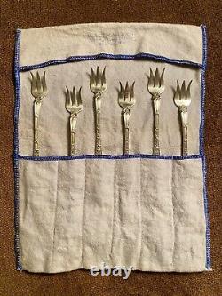 Nuremburg Alvin Sterling Silver Set of 6 Cocktail Forks Art Nouveau Devil Face