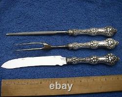 Old Alvin Sterling OLD ORANGE BLOSSOM (1905) 3 Pc STEAK CARVING SET