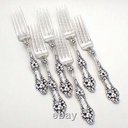 Old Orange Blossom 6 Forks Set Alvin Sterling Silver Mono W