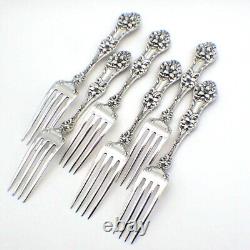 Old Orange Blossom 6 Forks Set Alvin Sterling Silver Mono W