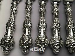 Old Orange Blossom Sterling Silver by Alvin group of 9 Knives, 9, old Pieces