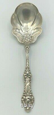 Old Orange Blossom Sterling Silver by Alvin large Serving or Berry Spoon 9 1/8