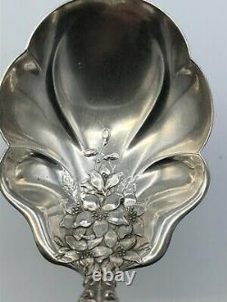 Old Orange Blossom Sterling Silver by Alvin large Serving or Berry Spoon 9 1/8