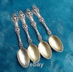 Old Orange Blossom by Alvin 4 Sterling demitasse spoon set of 4 mono S