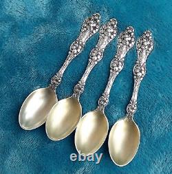 Old Orange Blossom by Alvin 4 Sterling demitasse spoon set of 4 mono S