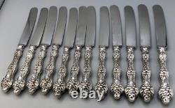 Old Orange Blossom by Alvin Sterling set of 12 Dinner Knives 9 7/8, mono A