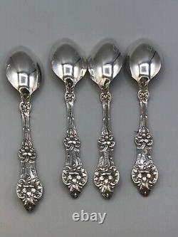 Old Orange Blossom by Alvin Sterling set of 4 Teaspoons 5 7/8, mono