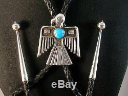 One of a Kind! NAVAJO Handmade Sterling Silver Thunderbird Bolo Alvin Thompson