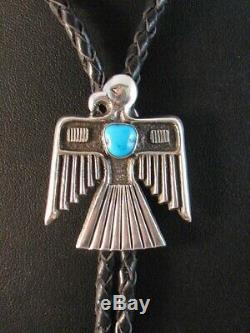 One of a Kind! NAVAJO Handmade Sterling Silver Thunderbird Bolo Alvin Thompson