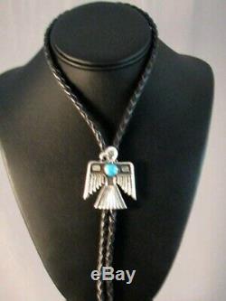 One of a Kind! NAVAJO Handmade Sterling Silver Thunderbird Bolo Alvin Thompson