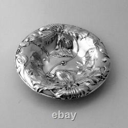 Ornate Floral Design Bowl Alvin Sterling Silver