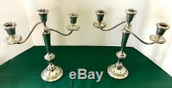 Pair ALVIN STERLING-SILVER-Candle Stick Holder Candelabras 4 sections