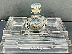 Perfume Bottle Silver Overlay Alvin Mfg. Co. 999 Fine Silver Glass organizer