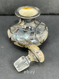 Perfume Bottle Silver Overlay Alvin Mfg. Co. 999 Fine Silver Glass organizer