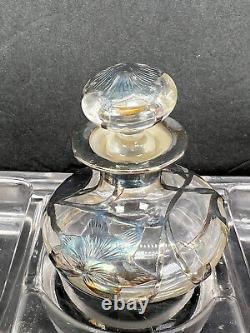 Perfume Bottle Silver Overlay Alvin Mfg. Co. 999 Fine Silver Glass organizer