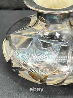 Perfume Bottle Silver Overlay Alvin Mfg. Co. 999 Fine Silver Glass organizer
