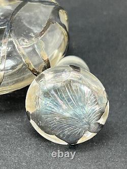 Perfume Bottle Silver Overlay Alvin Mfg. Co. 999 Fine Silver Glass organizer