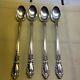 Prince Eugene By Alvin Sterling Silver Iced Tea Spoons 7 1/2 Set Of 4 1950's