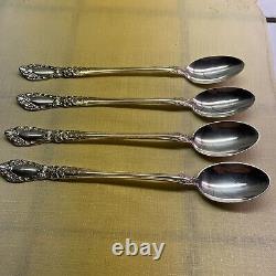 Prince Eugene by Alvin Sterling Silver Iced Tea Spoons 7 1/2 Set Of 4 1950's