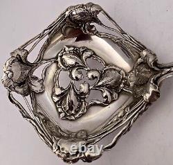 RARE ALVIN RAPHAEL FIGURAL ART NOUVEAU STERLING SILVER BONBONNIERE 10 With IRISES