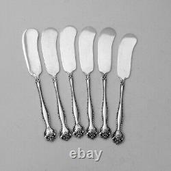 Raleigh 6 Butter Spreaders Set Alvin Sterling Silver 1900 Mono LMS
