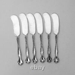 Raleigh 6 Butter Spreaders Set Alvin Sterling Silver 1900 Mono LMS