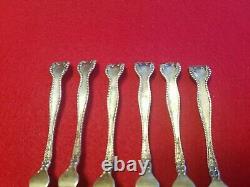 Raleigh by Alvin -Sterling Strawberry Forks- 3 Tine 4 3/4 gold washed tines