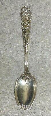 Raphael Pattern By Alvin Sterling Silver Teaspoon Floral Figural Woman, 6