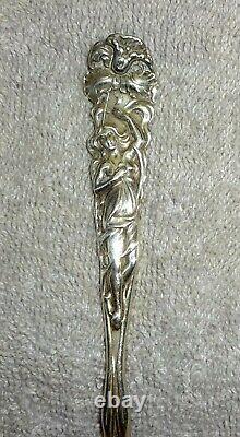 Raphael Pattern By Alvin Sterling Silver Teaspoon Floral Figural Woman, 6