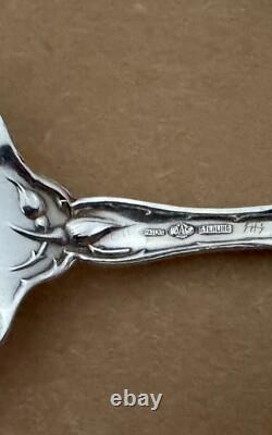 Rare Alvin Bridal Rose Large Size 9 1/8 Sterling Fancy Serving Fork C. 1903