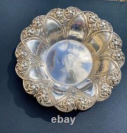 Rare Alvin Sterling Silver Repousse Bowl Art Nouveau Collectible 193 gms