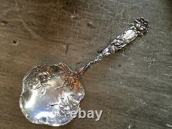 Rare Antique Alvin Bridal Rose Sterling Bon Bon Server Nut Candy 5-1/2 Spoon