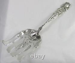 Rare Antique Alvin Raphael Asparagus Serving Fork Art Nouveau Lady Iris Flowers