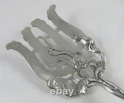 Rare Antique Alvin Raphael Asparagus Serving Fork Art Nouveau Lady Iris Flowers