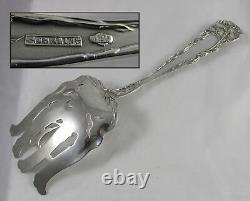 Rare Antique Alvin Raphael Asparagus Serving Fork Art Nouveau Lady Iris Flowers