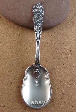 Rare Antique Raphael Alvin Art Nouveau Woman Daffodil Sterling Silver Spoon #158