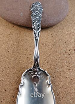Rare Antique Raphael Alvin Art Nouveau Woman Daffodil Sterling Silver Spoon #158