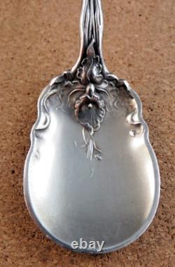Rare Antique Raphael Alvin Art Nouveau Woman Daffodil Sterling Silver Spoon #158