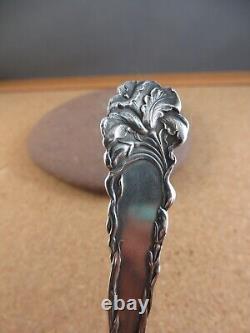 Rare Antique Raphael Alvin Art Nouveau Woman Daffodil Sterling Silver Spoon #158