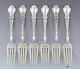 Rare Set 6 Alvin Sterling Silver Nuremburg Forks 6 3/4