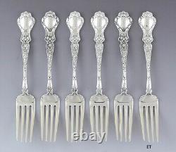 Rare set 6 Alvin Sterling Silver Nuremburg Forks 6 3/4