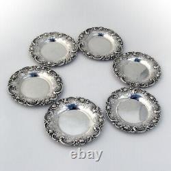 Rose Scroll Butter Pats Set Alvin Sterling Silver No Mono